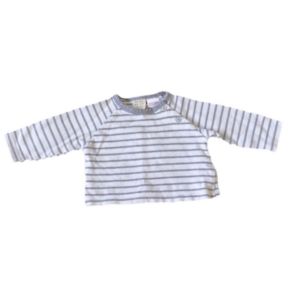 Zara Mini gender neutral striped long sleeve top 1/3 months